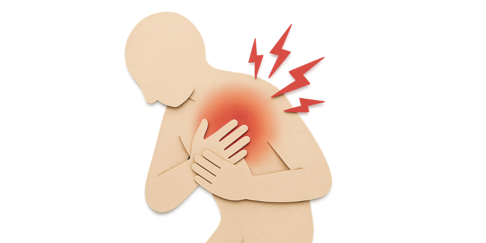 chest pain stock image